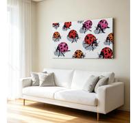 Biology Education Horizontal Wall Art Canvas Prints, Animal Insect Ladybug Canvas Wall Art Paintings Pictures for Living Room Bedroom Home Wall Decor Artwork 28 x 20 inches Framed