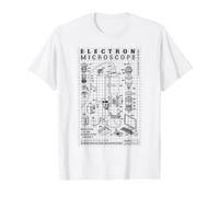 Biology Electron Microscope Diagram Biologist Scientist Lab Value Graphic T-Shirt, Men, White, M
