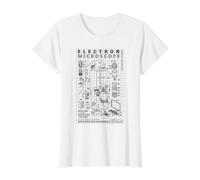 Biology Electron Microscope Diagram Biologist Scientist Lab Value Graphic T-Shirt, Women, White, XL