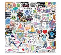 Biology Humor Stickers - Science Lab Decal Pack for Notebooks Bottles | Weather Resistant Vinyl with Witty Designs, Fun Classroom Accessories for Students and STEM Lovers 2.32 x 2.32 in