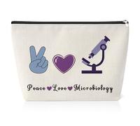Biology Teacher Gift Makeup Bag Microbiology Gifts for Women Laboratory Technician Gifts Microbiology Themed Gifts for Friend Biology Teacher Appreciation Birthday Retirement Presents Zipper Pouch