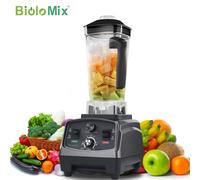 BioloMix 3HP 2200W Heavy Duty Commercial Grade Timer Blender Mixer Juicer Fruit Food Processor Ice Smoothies BPA Free 2L Jar Titanium Grey
