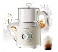 Biolomix 7-in-1 Electric Milk Frother,800ml Large Capacity, 600W Powerful Motor, Adjustable Temperature, Suitable for Lattes, Macchiatos, Cappuccinos and Hot Chocolate (White)