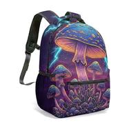 Bioluminescent Glowing Mushroom Fantasy Forest 16 Inch (40cm) Backpack Rucksack Midnight Woods Graphic Art Bag for Kids Students (14)