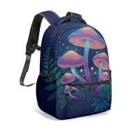 Bioluminescent Glowing Mushroom Fantasy Forest 16 Inch (40cm) Backpack Rucksack Midnight Woods Graphic Art Bag for Kids Students (16)