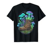 Bioluminescent Mushroom Hiking Goblincore Forest Art T-Shirt