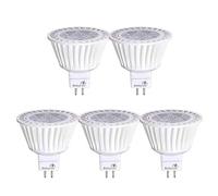 Bioluz LED 5 Pack MR16 50 Watt Halogen Equivalent Dimmable Bulb uses 7W, Halogen 3000K 12V AC/DC, UL Listed, High CRI for Low Voltage Recessed Lights, Track Lights and Landscape Fixtures.