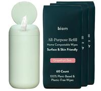 Biom Dispenser + All-Purpose Wipes Starter Kit - Everything Cleaning Wipes | Biodegradable Plant-Based Surface Cleaner for Home & Travel | Kid & Pet Friendly, Natural, Non-Toxic (Sea Foam)