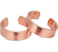 BioMag 100% Pure Copper Rings for Women & Men (Two-Pack) - Solid Raw Copper - Uncoated Handmade Adjustable Open-End Tibetan Style Rings (Vintage)