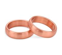 BioMag 2Pcs Solid Pure Copper Ring for Men & Women, Uncoated 6mm Wide, Non-Magnetic Smooth Polish, Sizes 10#