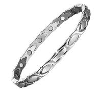 BioMag Magnetic Bracelets for Women,Titanium Steel Magnetic Women Bracelets,Adjustable Jewellery Wristband Bracelet with Gift Box & Removal Tool(Fish Tail Design-Silver)