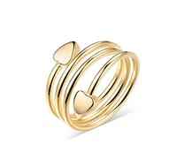 BioMag Magnetic Copper Rings for Women Men with 3500 Gauss Magnets 99.9% Solid Pure Copper,Adjustable Fingers Ring with Jewelry Box (Heart Shape-Gold)