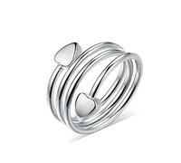 BioMag Magnetic Copper Rings for Women Men with 3500 Gauss Magnets 99.9% Solid Pure Copper,Adjustable Fingers Ring with Jewelry Box (Heart Shape-Silver)