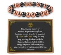 BioMag Magnetic Hematite Bracelet for Men & Women - 8MM Solid Copper Beads, Durable & Comfortable Design