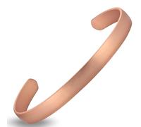 BioMag Pure Copper Bracelet and Ring Set - Copper Bracelet for Men & Women - 100% Solid, Raw & Uncoated Handmade Hammered Tibetan Cuff Bangle (Copper076)