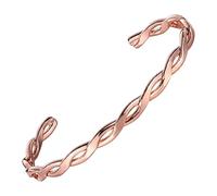 BioMag Pure Copper Bracelet for Men and Women - 100% Solid, Raw and Uncoated Handmade Vintage Cuff Bangle (Twisted)