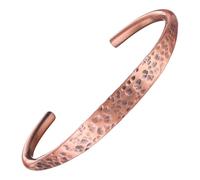 BioMag Pure Copper Bracelet for Men and Women - 100% Solid, Raw and Uncoated Handmade Vintage Cuff Bangle (Copper Hammered)