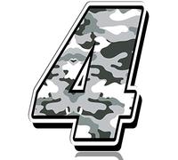 Biomar Labs® 1 x Vinyl Decal Sticker Gray Military Camouflage Auto Moto Motocross Motosport Start Racing Number 4 Rally Race Car Bike Motorcycle Tuning N 234
