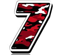 Biomar Labs® 1 x Vinyl Decal Sticker Red Military Camouflage Auto Moto Motocross Motosport Start Racing Number 7 Rally Race Car Bike Motorcycle Tuning N 227
