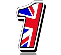 Biomar Labs® 1 x Vinyl Decal UK Flag Sticker Union Jack Great Britain England National Auto Moto Motocross Motosport Start Racing Number 1 Rally Race Car Bike Motorcycle Tuning N 291