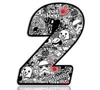 Biomar Labs® 1 x Vinyl Sticker Bomb Wrap Auto Moto Motocross Motosport Start Racing Number 2 Rally Race Car Bike Motorcycle Tuning N 342