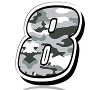 Biomar Labs® 1 x Vinyl Sticker Gray Military Camouflage Auto Moto Motocross Motosport Start Racing Number 8 Rally Race Car Bike Motorcycle Tuning N 238