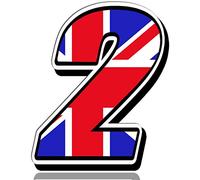 Biomar Labs® 1 x Vinyl UK Flag Decal Sticker Union Jack Great Britain England National Auto Moto Motocross Motosport Start Racing Number 2 Rally Race Car Bike Motorcycle Tuning N 292