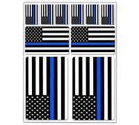 Biomar Labs® 10 x Vinyl Stickers Set Decals USA American Thin Blue Line National Flag Car Motorcycle Helmet D 37