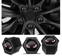 Biomar Labs 17 mm Wheel Nut Cap Set - 20 Bolt Caps PA6 Plastic Cover Caps With Various Designs (Creepy Eyes in Black LC 12)