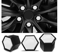 Biomar Labs 17 mm Wheel Nut Cap Set - 20 Bolt Caps PA6 Plastic Cover Caps With Various Designs (White Color LC 5)