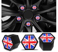 Biomar Labs 17mm Wheel Nut Cap Set with National Flag Designs 20 Bolt Caps PA6 Plastic Hex Covers for Car Alloy Wheels Styling Replacement (UK GB Flag NB 33)