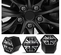 Biomar Labs 19mm Wheel Nut Cap Set with National Flag Designs 20 Bolt Caps PA6 Plastic Hex Covers for Car Alloy Wheels Styling Replacement (UK GB Flag LC 28)