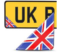 Biomar Labs® 2 x 3D Domed Silicone Badge Stickers Decal Emblem Number Plate Car Motorcycle Helmet England UK Union Jack National United Kingdom Great Britain Flag F 142