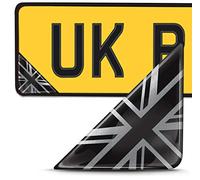 Biomar Labs® 2 x 3D Domed Silicone Badge Stickers Decal Emblem Number Plate Car Motorcycle Helmet England UK Union Jack National United Kingdom Great Britain Flag F 141