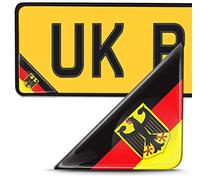 Biomar Labs® 2 x 3D Domed Silicone Badge Stickers Decal Emblem Number Plate Car Motorcycle Helmet Germany German Deutschland National Flag F 140