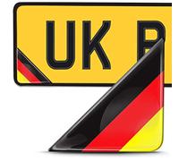 Biomar Labs® 2 x 3D Domed Silicone Badge Stickers Decal Emblem Number Plate Car Motorcycle Helmet Germany German Deutschland National Flag F 138