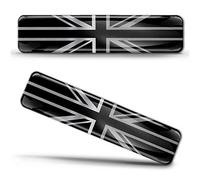 Biomar Labs® 2 x 3D Domed Silicone Silver Stickers Decals England UK Union Jack National United Kingdom Great Britain Flag Car Motorcycle Helmet F 127