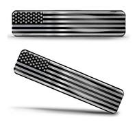 Biomar Labs® 2 x 3D Domed Silicone Silver Stickers Decals USA National American Flag Car Motorcycle Helmet F 128