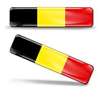 Biomar labs 2 x 3D Domed Silicone Stickers Decals Belgium National Belgian Flag Car Motorcycle Helmet F 2