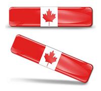 Biomar Labs 2 x 3D Domed Silicone Stickers Decals Canada National Canadian Flag Banner Emblem Car Motorcycle Helmet F 3/2-ka