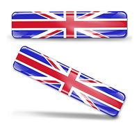 Biomar Labs® 2 x 3D Domed Silicone Stickers Decals England UK Union Jack National United Kingdom Great Britain Flag Car Motorcycle Helmet F 26