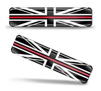 Biomar Labs® 2 x 3D Domed Silicone Stickers Decals England UK Union Jack National United Kingdom Thin Red Line Great Britain Flag Car Motorcycle Helmet F 63