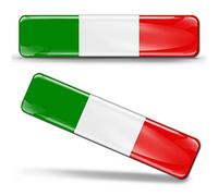 Biomar Labs 2 x 3D Domed Silicone Stickers Decals Italy National Italian Flag Car Motorcycle Helmet F 13