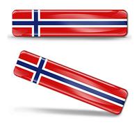 Biomar Labs 2 x 3D Domed Silicone Stickers Decals Norway National Norwegian Flag Banner Emblem Car Motorcycle Helmet F 15/2-ka