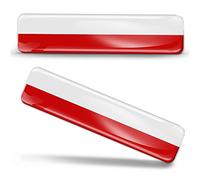 Biomar Labs 2 x 3D Domed Silicone Stickers Decals Poland Polish National Flag Car Motorcycle Helmet F 16