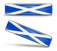 Biomar Labs® 2 x 3D Domed Silicone Stickers Decals Scotland National Scottish Flag Car Motorcycle Helmet F 20