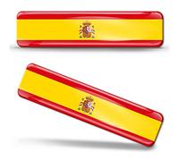 Biomar Labs 2 x 3D Domed Silicone Stickers Decals Spain España National Spanish Flag Banner Emblem Car Motorcycle Helmet F 21/2-ka