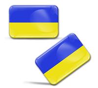 Biomar Labs 2 x 3D Domed Silicone Stickers Decals Ukraine National Ukrainian Flag Car Motorcycle Helmet F 214