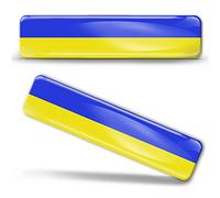 Biomar Labs® 2 x 3D Domed Silicone Stickers Decals Ukraine National Ukrainian Flag Car Motorcycle Helmet F 25