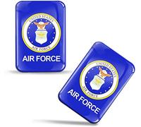Biomar Labs® 2 x 3D Domed Silicone Stickers Decals US Air Force Flag USAF Military Logo USA American Armed Forces Emblem United States Bumper Car Window Door Motorcycle Helmet